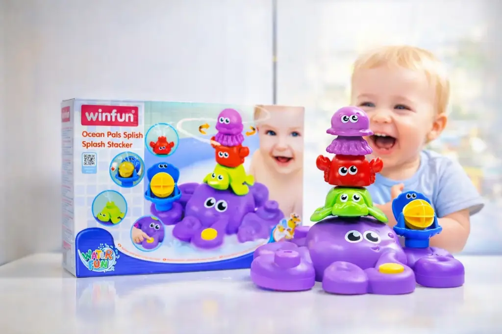 WINFUN Ocean Pals Stacker – Splashy, Squirty Bathtime Fun!