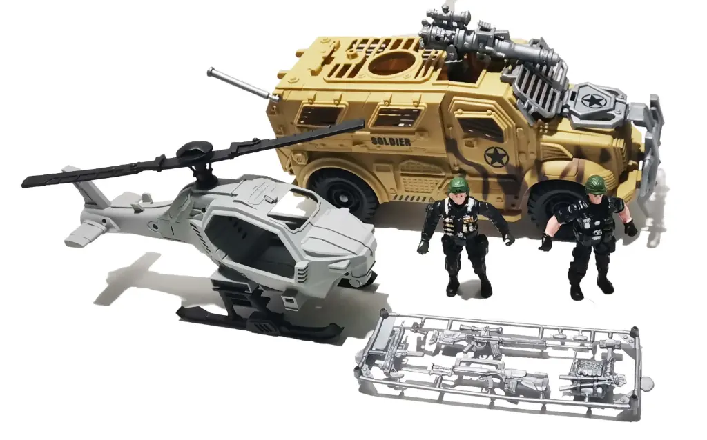 Ensemble de forces spéciales militaires avec camion et hélicoptère