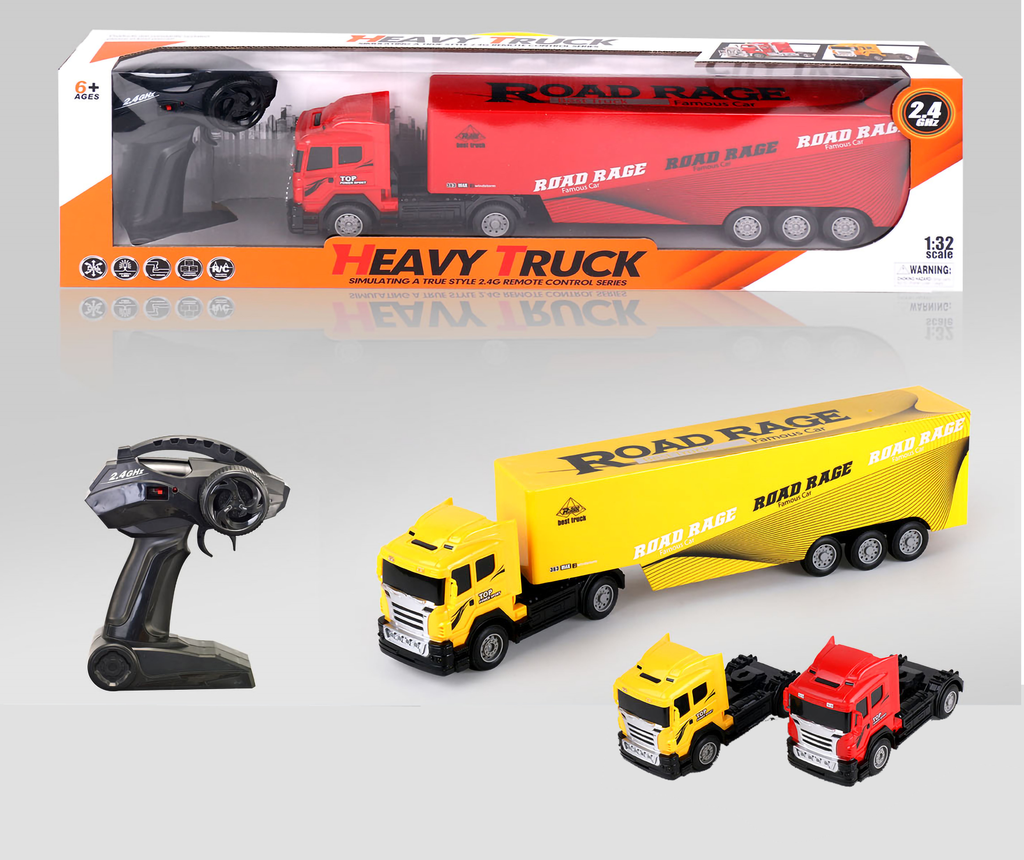 R/C 1/32 Ferngesteuerter LKW-Transporter 2,4 GHz mit Beleuchtung, 4 Kanäle