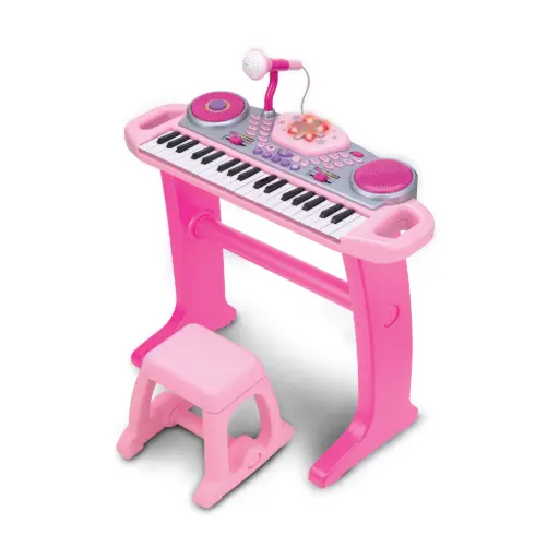 [02068G-NL] WINFUN Keyboard Rock Star Set (ROZE) met 37 toetsen, knipperende lichten en DJ-scratpad