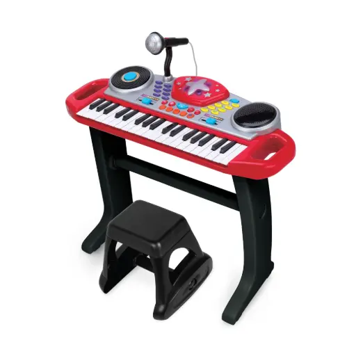 [02068A-NL] WINFUN Keyboard Rock Star Set (RED) with 37 keys, flashing lights and DJ scratch pad