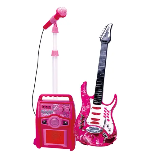 [HK-8010D] Gitarre mit Verstärker und Mikrofon 