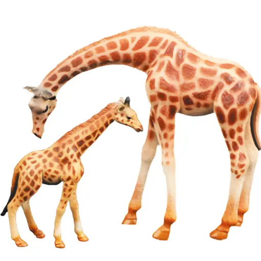 [Q9899-L30] ANIMAUX SAUVAGES Famille Girafe avec bébé 2 pièces