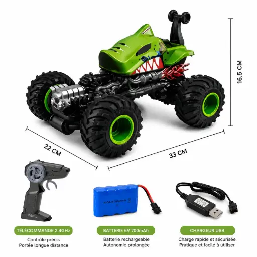 [333-FD22161] CRAZON R/C Telegeleide TIP LORRY SHARK tumbling 2.4 ghz