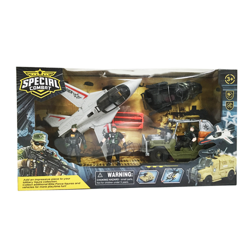 [D3109-27] Special forces militaire set met vliegtuig en jeep